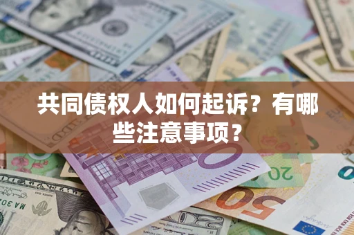 北京共同债权人如何起诉？有哪些注意事项？